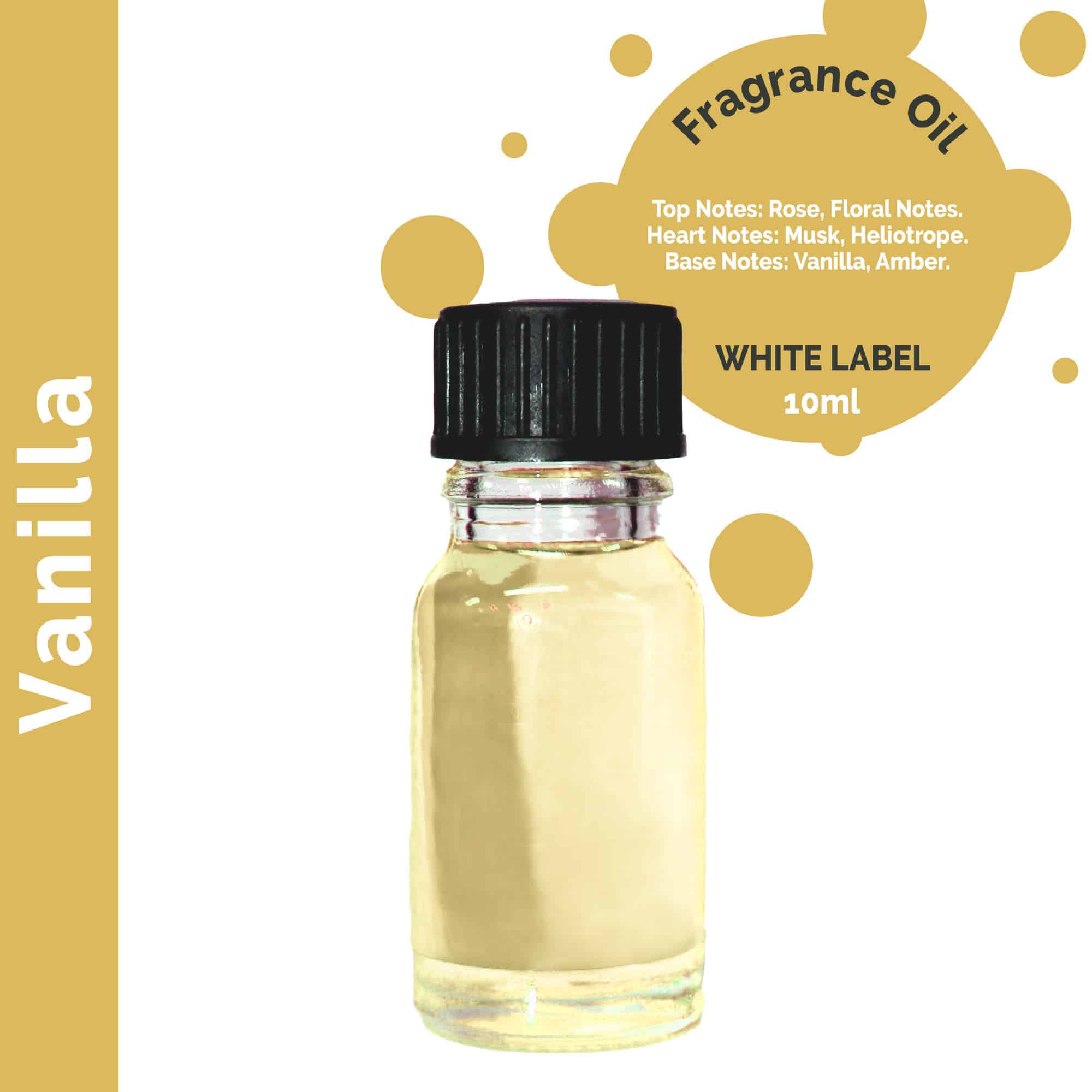 231245 10x Vanilla Fragrance Oil 10ml - UNLABELLED - Image 1