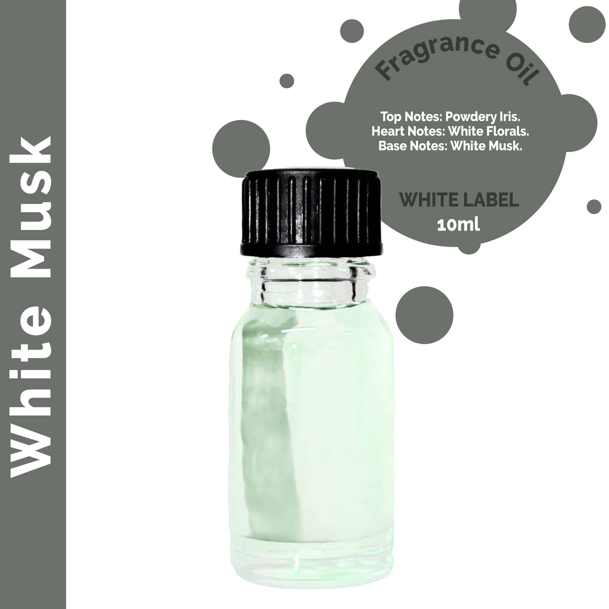231248 10x White Musk Fragrance Oil 10ml - UNLABELLED - Image 1