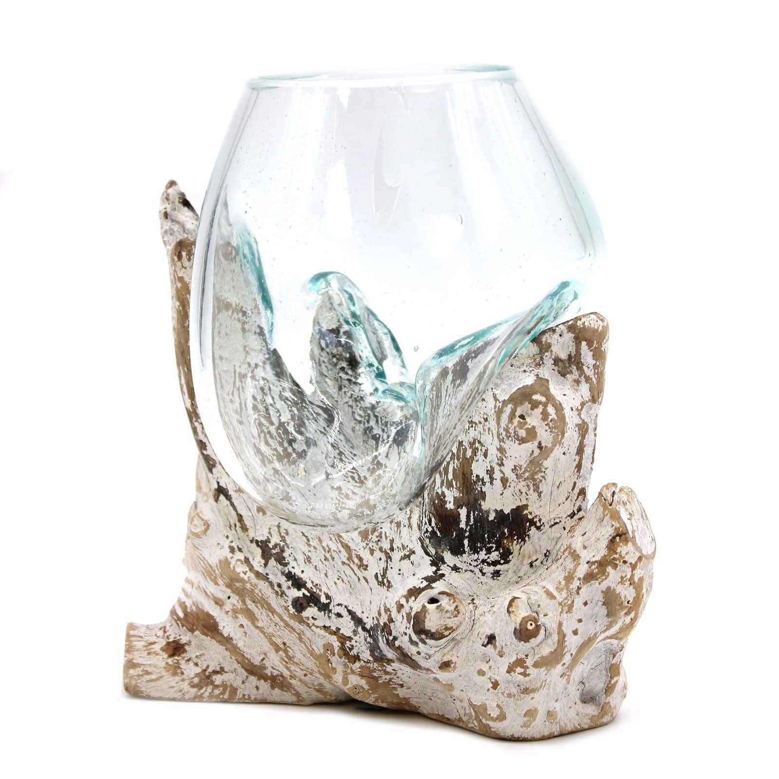 bG9jYWw6Ly9tZWRpYS85Ry80RS82MFIzMEMxRzZSVDM0RTlHL2NiZmEwMDg3LmpwZWc Molten Glass on Whitewash Wood - Medium Bowl - Image 1