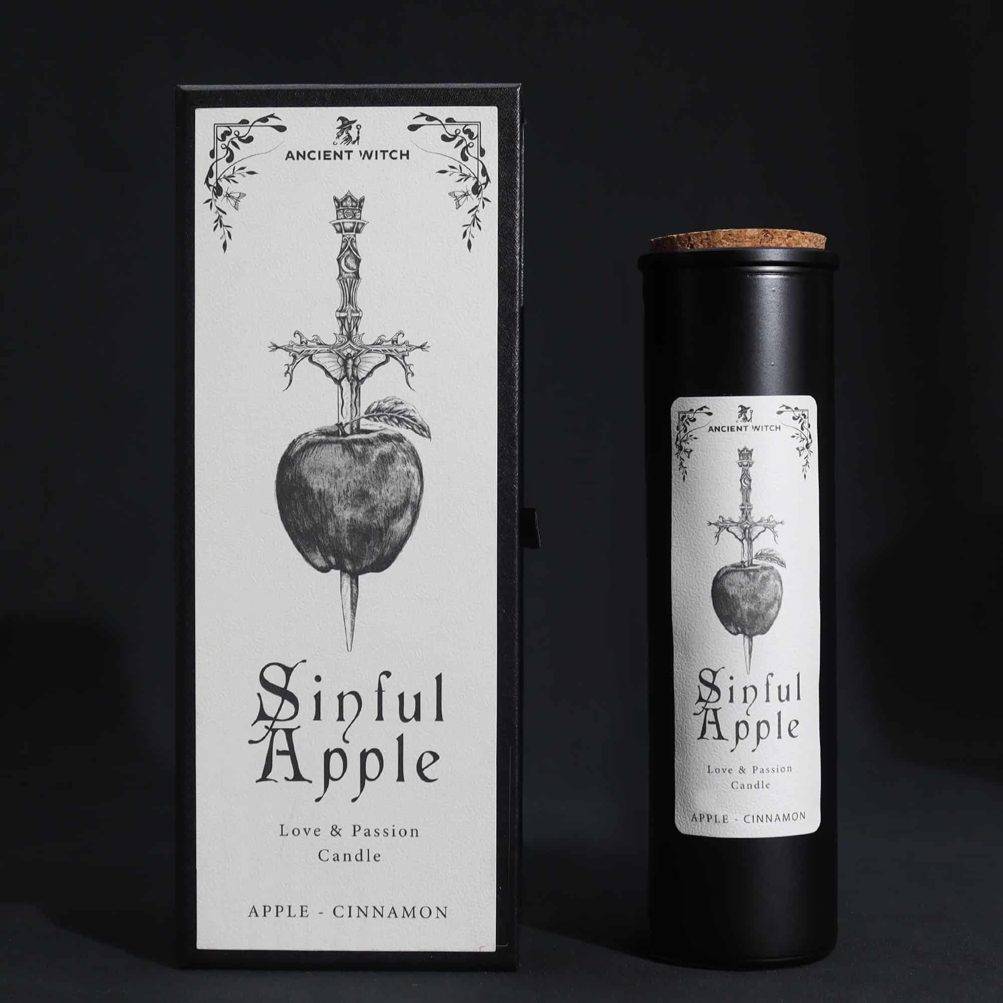 bG9jYWw6Ly9tZWRpYS85Si8yRC82MFIzMEMxSDc0UzMyRDlKL2EyNmI0YWI2LmpwZWc Ancient Witch Purification Candles - Sinful Apple - Image 1