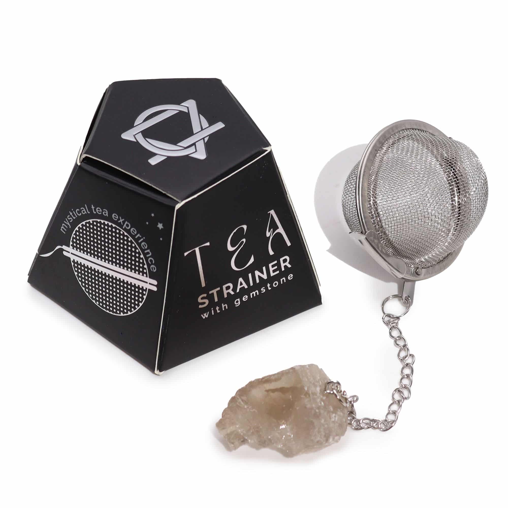 bG9jYWw6Ly9tZWRpYS85Si9HQy82MFIzMEMxRzZSVzNHQzlKLzNjOTEyMDExLmpwZWc Raw Crystal Gemstone Tea Strainer - Smoky Quartz - Image 1