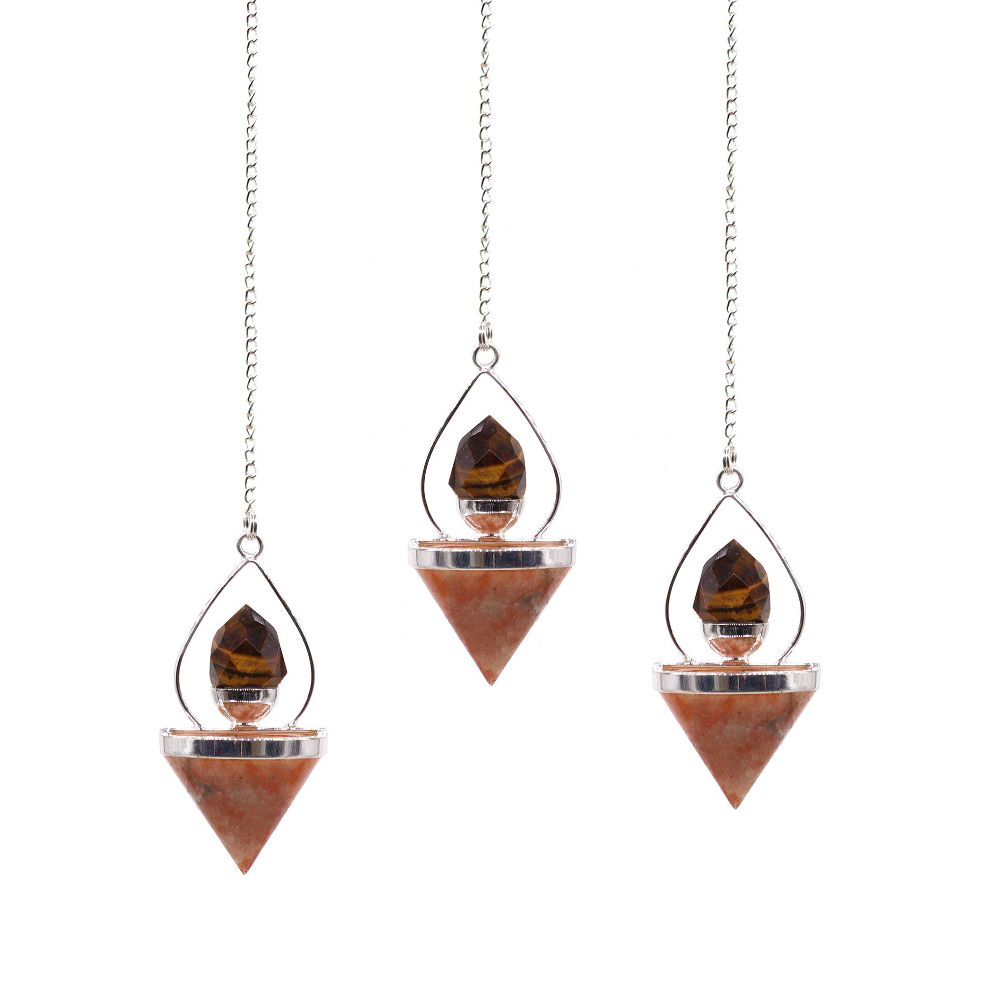 bG9jYWw6Ly9tZWRpYS85TS8yQy82MFIzMEMxRzZXUzMyQzlNLzA1MDkxZGZmLmpwZWc Gemstone Lantern of Life Pendulum - Sunstone & Tigereye - Image 1