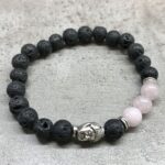 Lava Stone Bracelet - Buddha Rose Quartz - Image 2