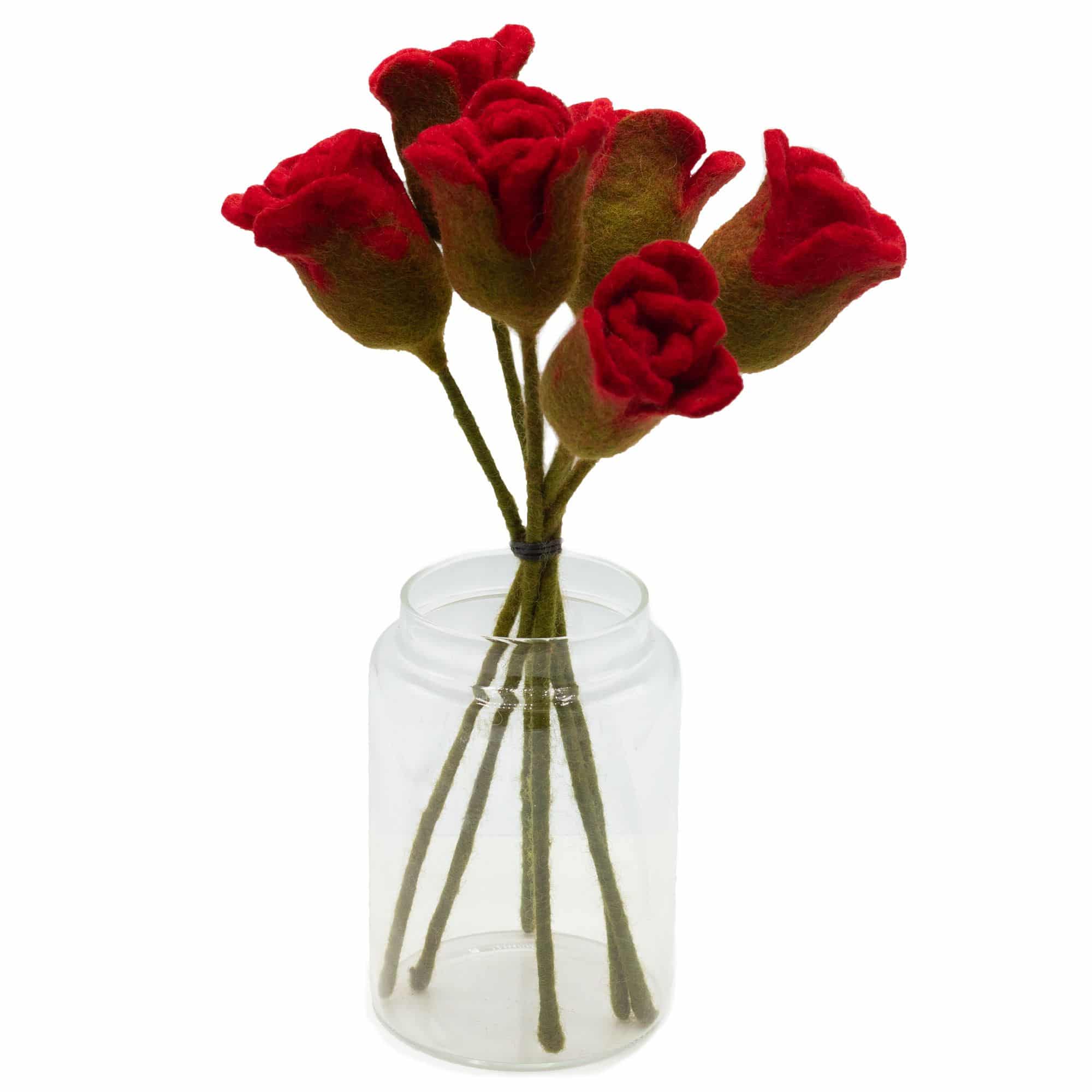 bG9jYWw6Ly9tZWRpYS85TS9HRS82MFIzMEMxRzZXVDNHRTlNLzIxODVjNWIwLmpwZWc 6x Felt Flowers - Red Roses - Image 1