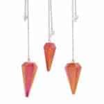 Six Sided Pendulum - Aurora Crystal Peach - 4cm - Image 2