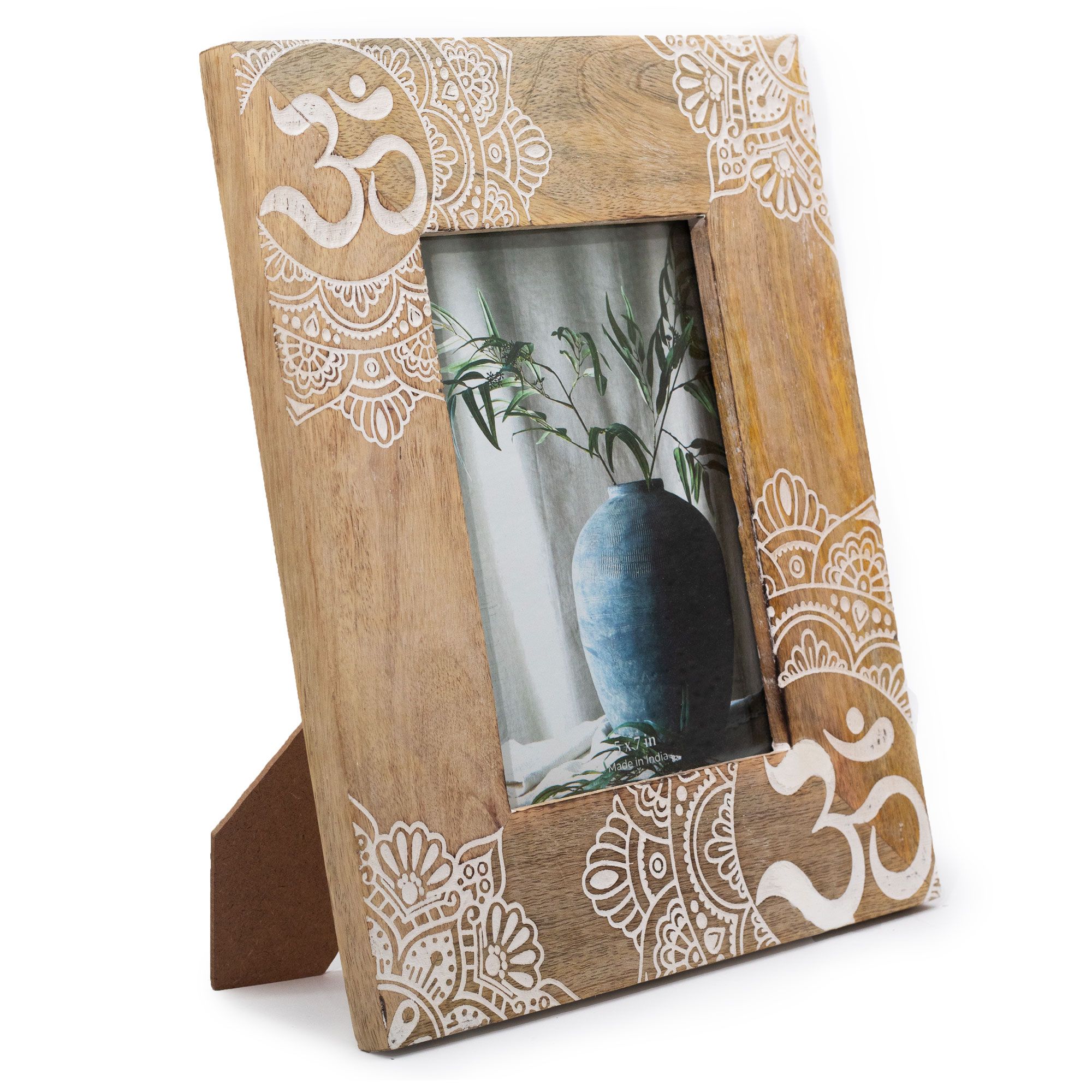 bG9jYWw6Ly9tZWRpYS85Uy82Qy82MFIzMEMxSDc0UjM2QzlTLzE1MWU0ZjgxLmpwZWc Lrg Mango Wood Picture Frame (for 13x18cm) 28x23x2cm - Mandala - White - Image 1