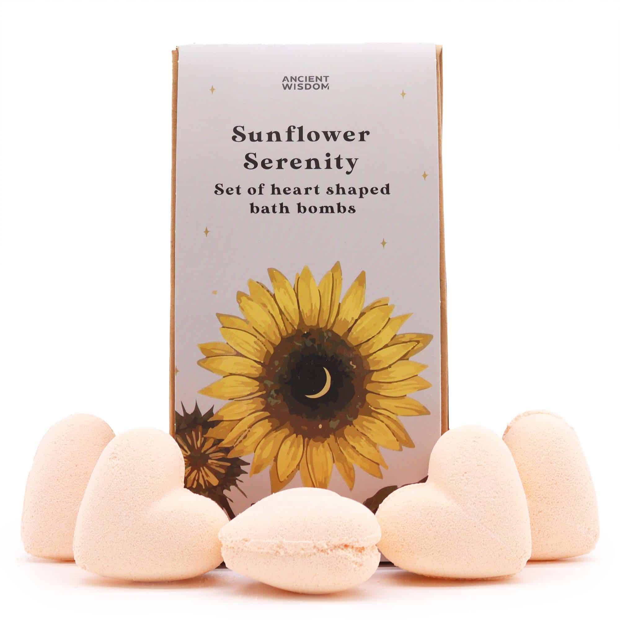 bG9jYWw6Ly9tZWRpYS8xSC9DRS82MFIzMEMxRzZXUktDRTFILzY2YTZjNTJlLmpwZWc Sunflower Serenity Bath Heart Gift Set - Image 1