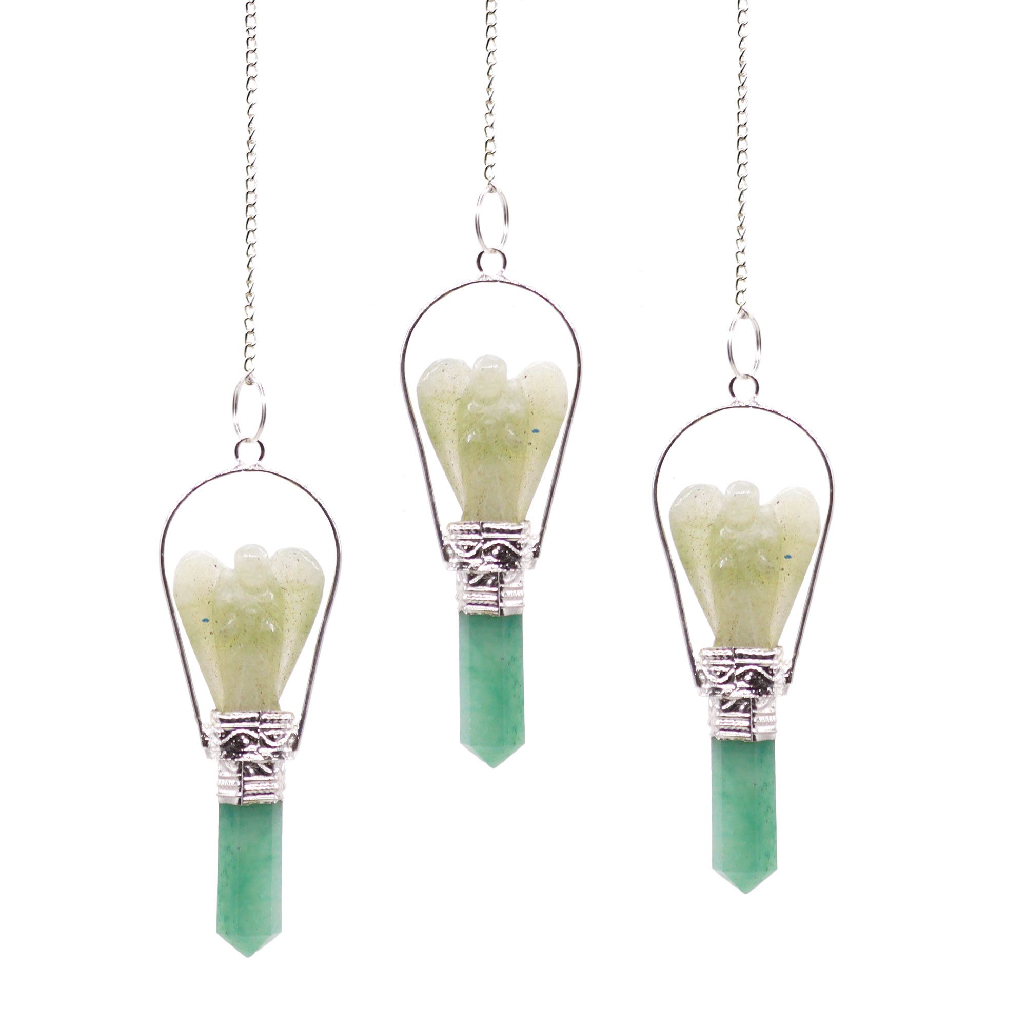 bG9jYWw6Ly9tZWRpYS8xTS9BRS82MFIzMEMxRzZDVktBRTFNLzM2NTc0MWYwLmpwZWc Angel Pendulum with Ring- Green Aventurine - Image 1