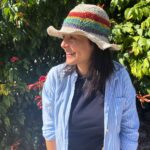 Hand-Knited Hemp & Cotton Boho Festival Hat - Rainbow - Image 4