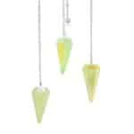 Six Sided Pendulum - Aurora Crystal Pale Green - 4cm - Image 2