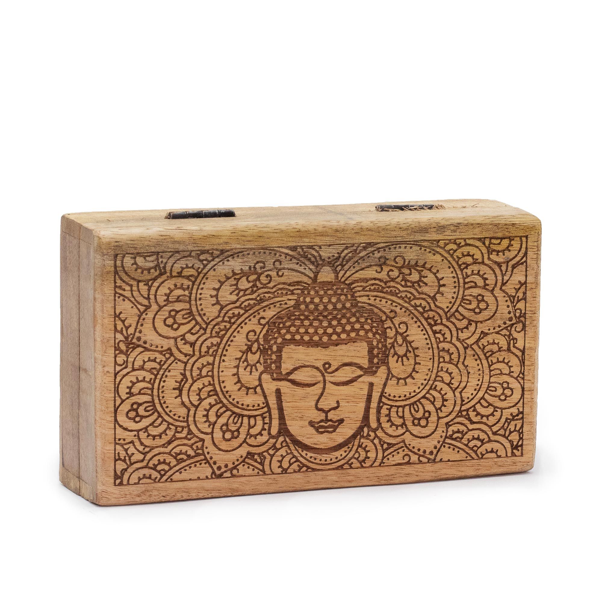 bG9jYWw6Ly9tZWRpYS9ISy82Qy82MFIzMEMxSDc0UjM2Q0hLL2NhM2I0NmVmLmpwZWc Med Square Box 17x10x4.2cm - Buddha Face Black Engraved - Image 1