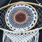 Protection Dream Cather - Lrg Macrame Eye White/ Gey/Brown - Image 2