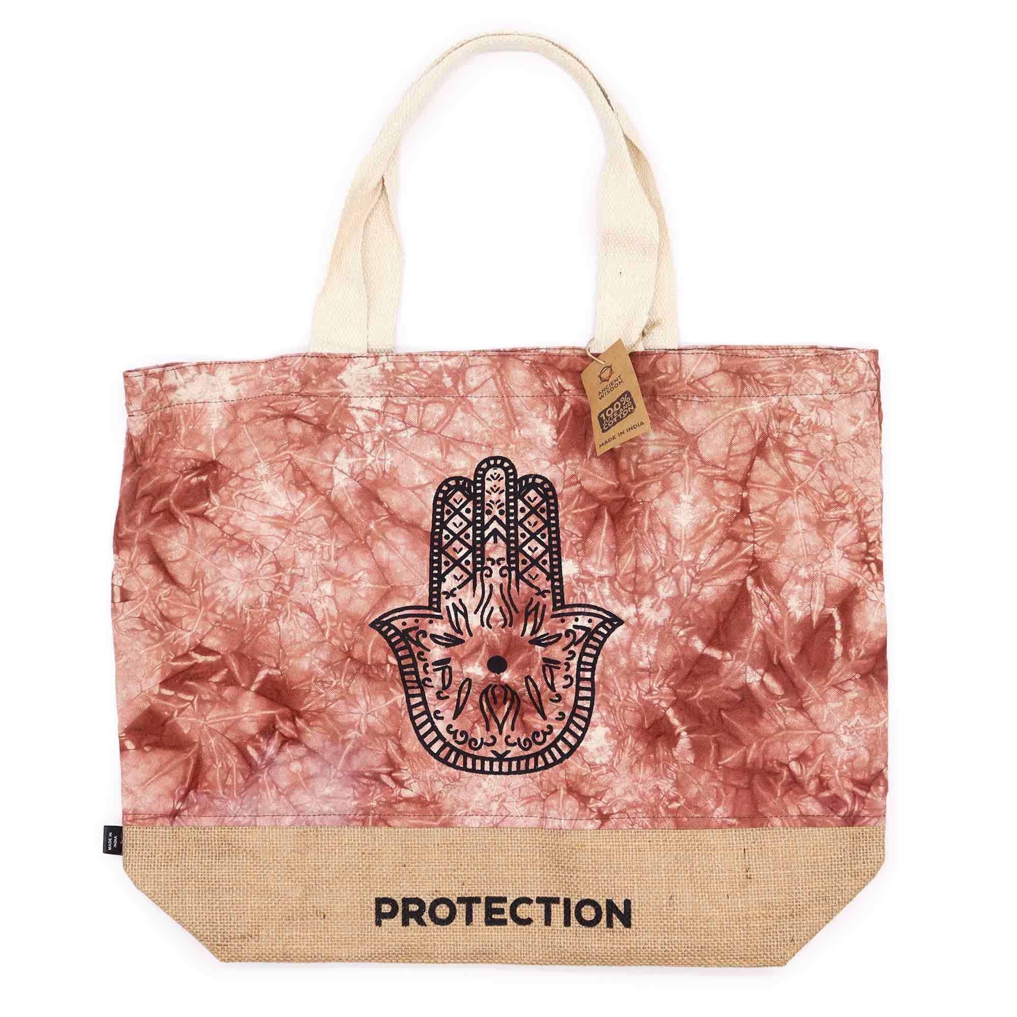 bG9jYWw6Ly9tZWRpYS9IUC9DQy82MFIzMEMxRzZXUzNDQ0hQLzg0YTg2MWYwLmpwZWc All Natural Bag - Terracotta Stonewash - Hamsa - Protection - Image 1