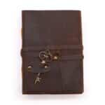 Leather Notebook – Oiled leather with key - 13x18cm