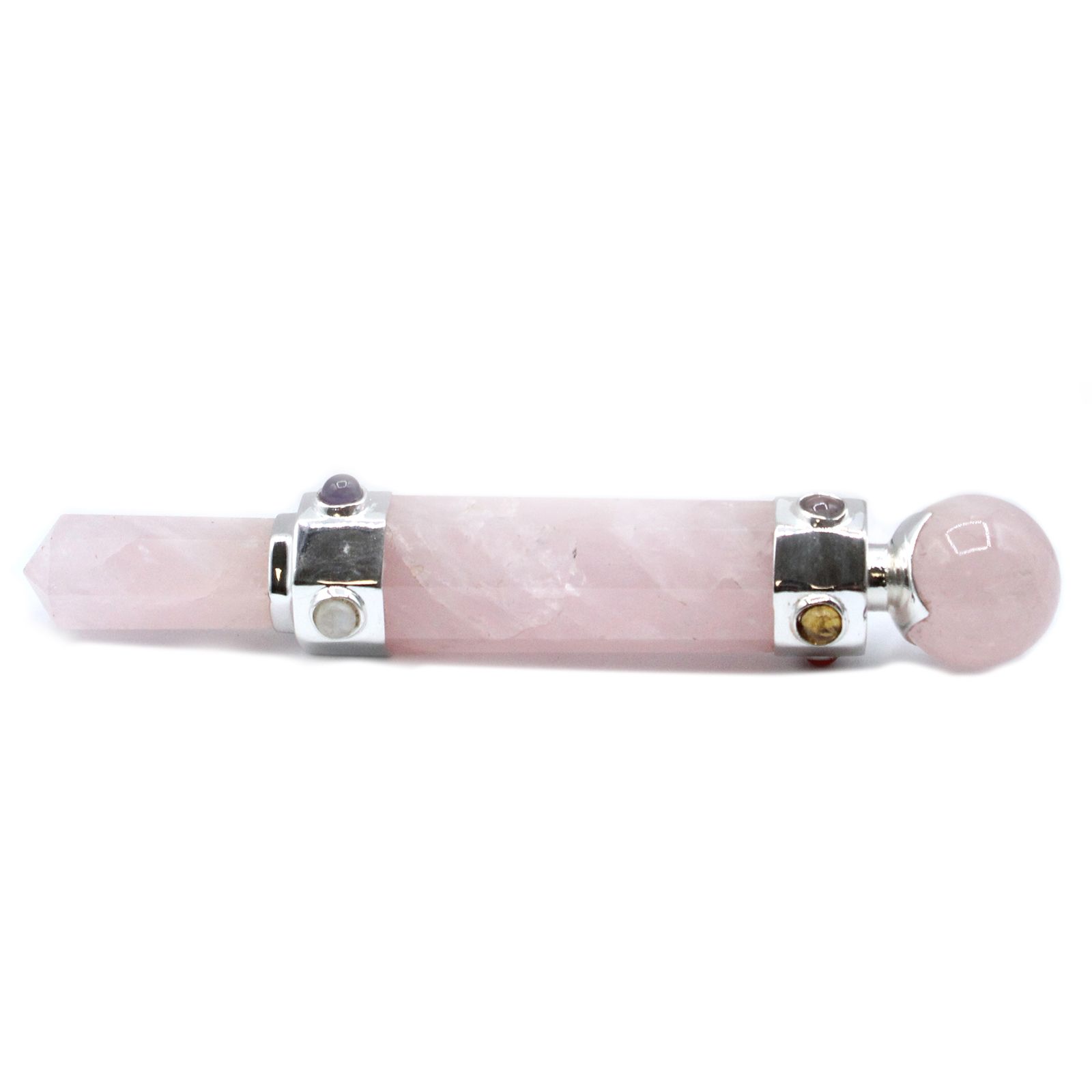 bG9jYWw6Ly9tZWRpYS9TSi9HRC82MFIzMEMxRzZSUktHRFNKLzNlZDUxNDYzLmpwZWc Hexagonal Crystal Healing Wand - 12cm - Rose Quartz - Image 1