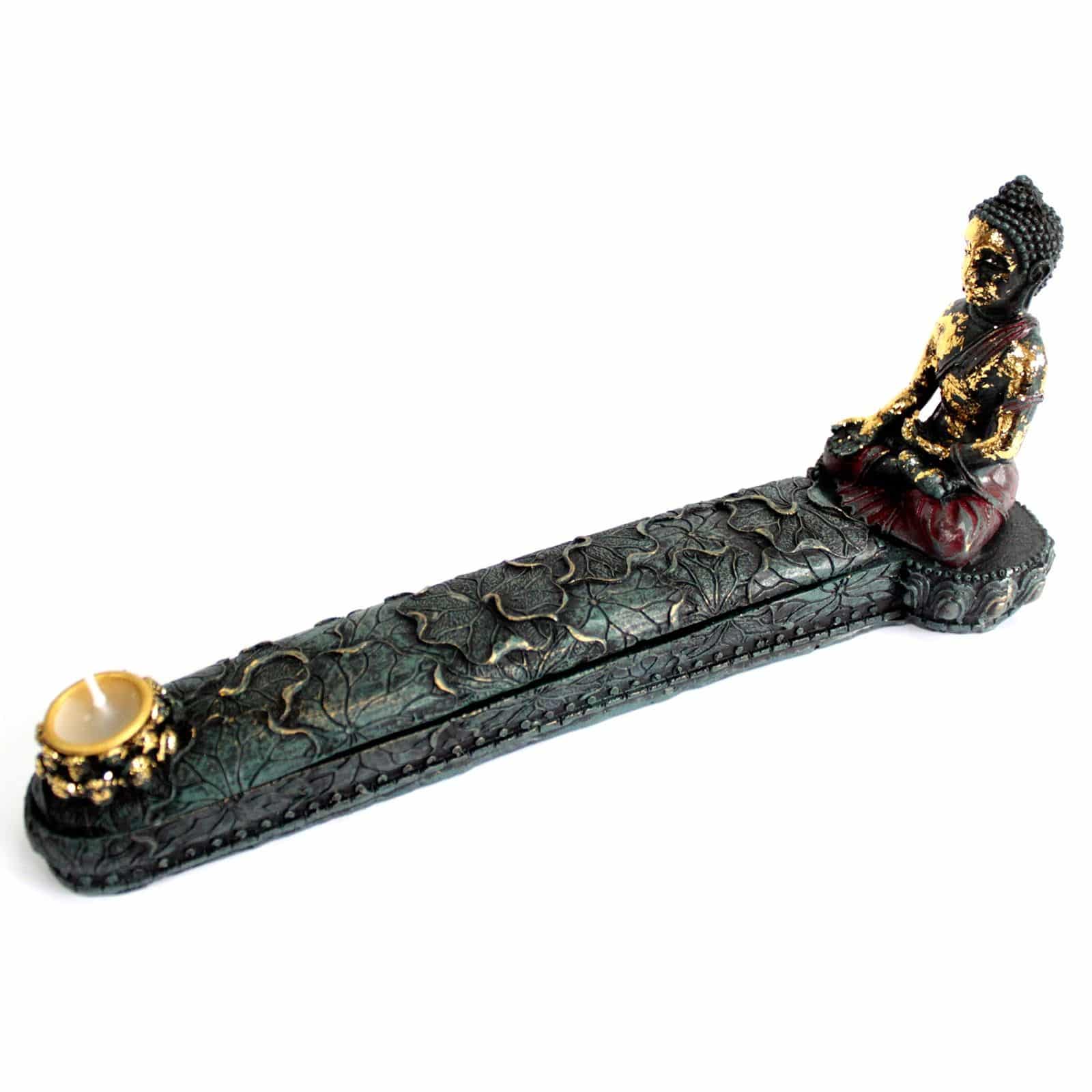 bG9jYWw6Ly9tZWRpYS9TTS8wQy82MFIzMEMxRzZNUzMwQ1NNLzUyMGZhMzI4LmpwZWc Antique Buddha - Incense Burner & Box - Image 1