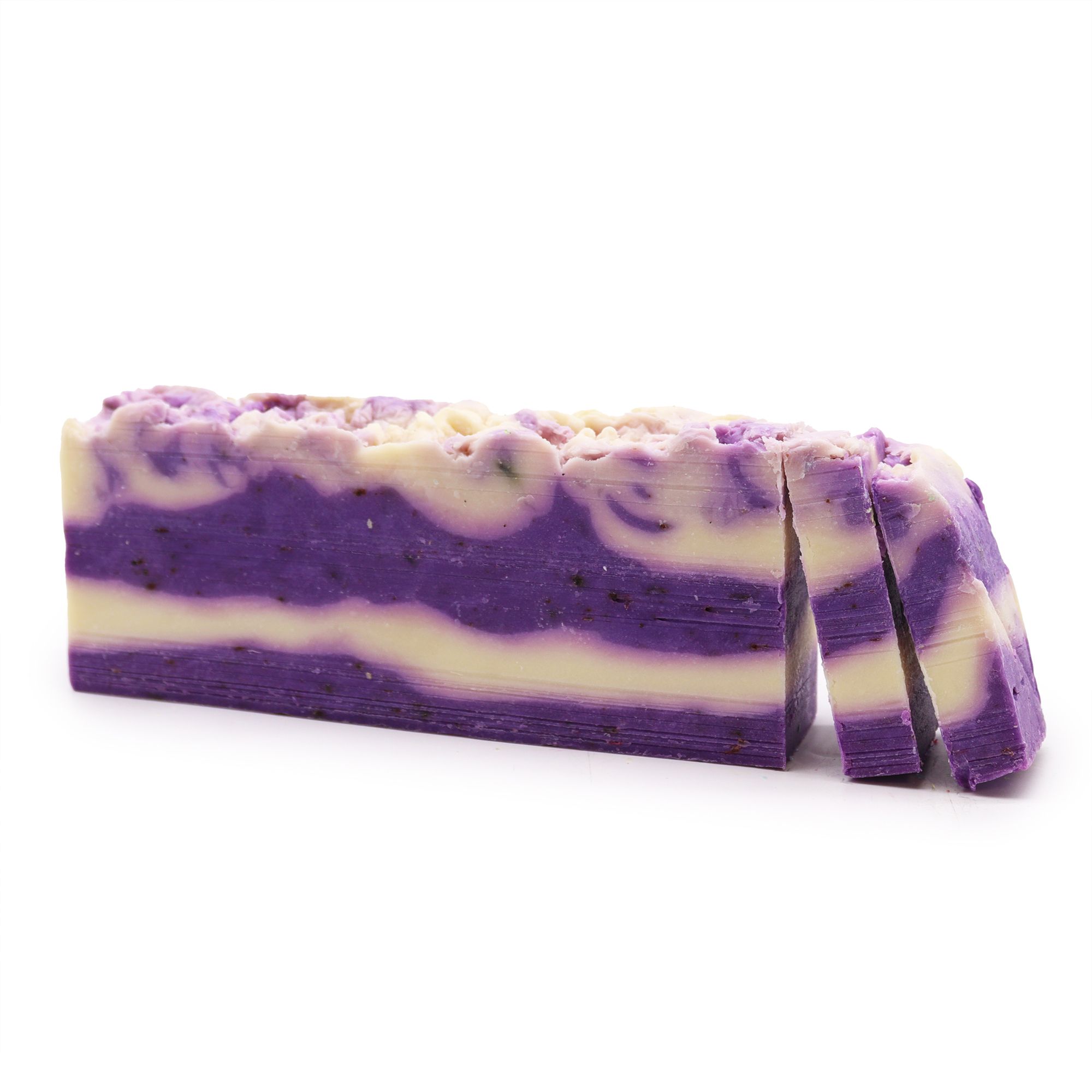 bG9jYWw6Ly9tZWRpYS9TTS9KRC82MFIzMEMxRzY4V0tKRFNNLzgyZDExMTlhLmpwZWc Lavender - Olive Oil Soap Slice - Image 1