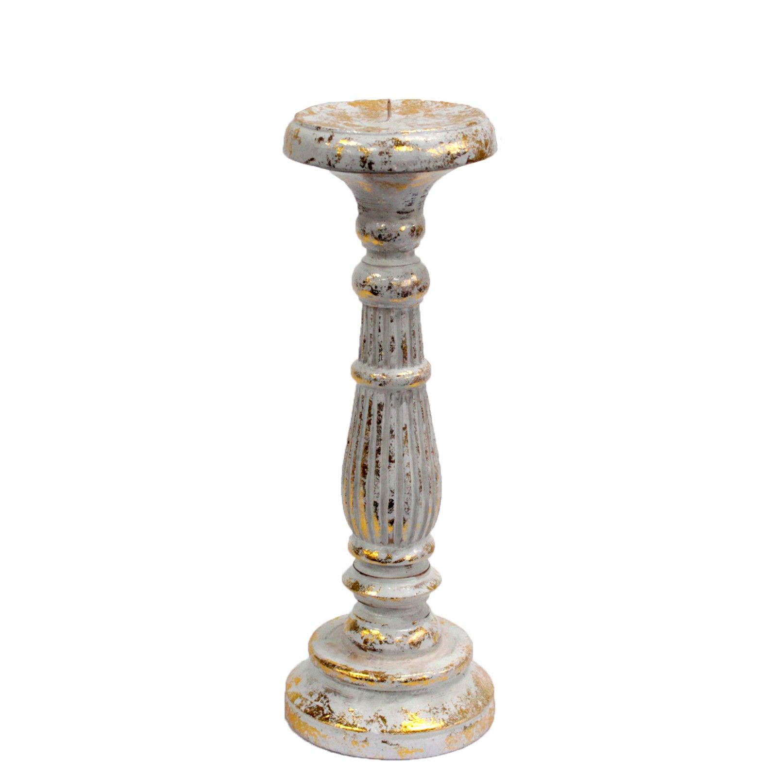 bG9jYWw6Ly9tZWRpYS9TUC9HQy82MFIzMEMxRzZNUktHQ1NQLzIzNzE4OTMyLmpwZWc Medium Candle Stand - White Gold - Image 1