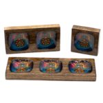 Med Enamelled Mango Tray Set - Hamsa - Image 2