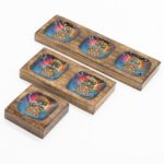Med Enamelled Mango Tray Set - Hamsa - Image 3